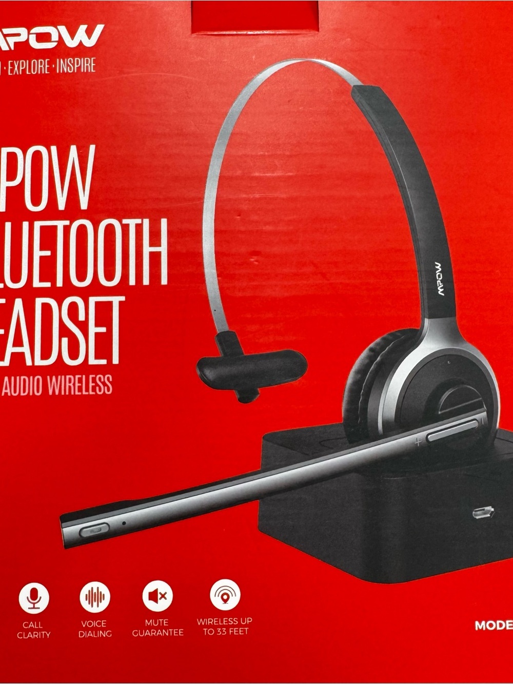Mpow Bluetooth Wireless Headset - Black